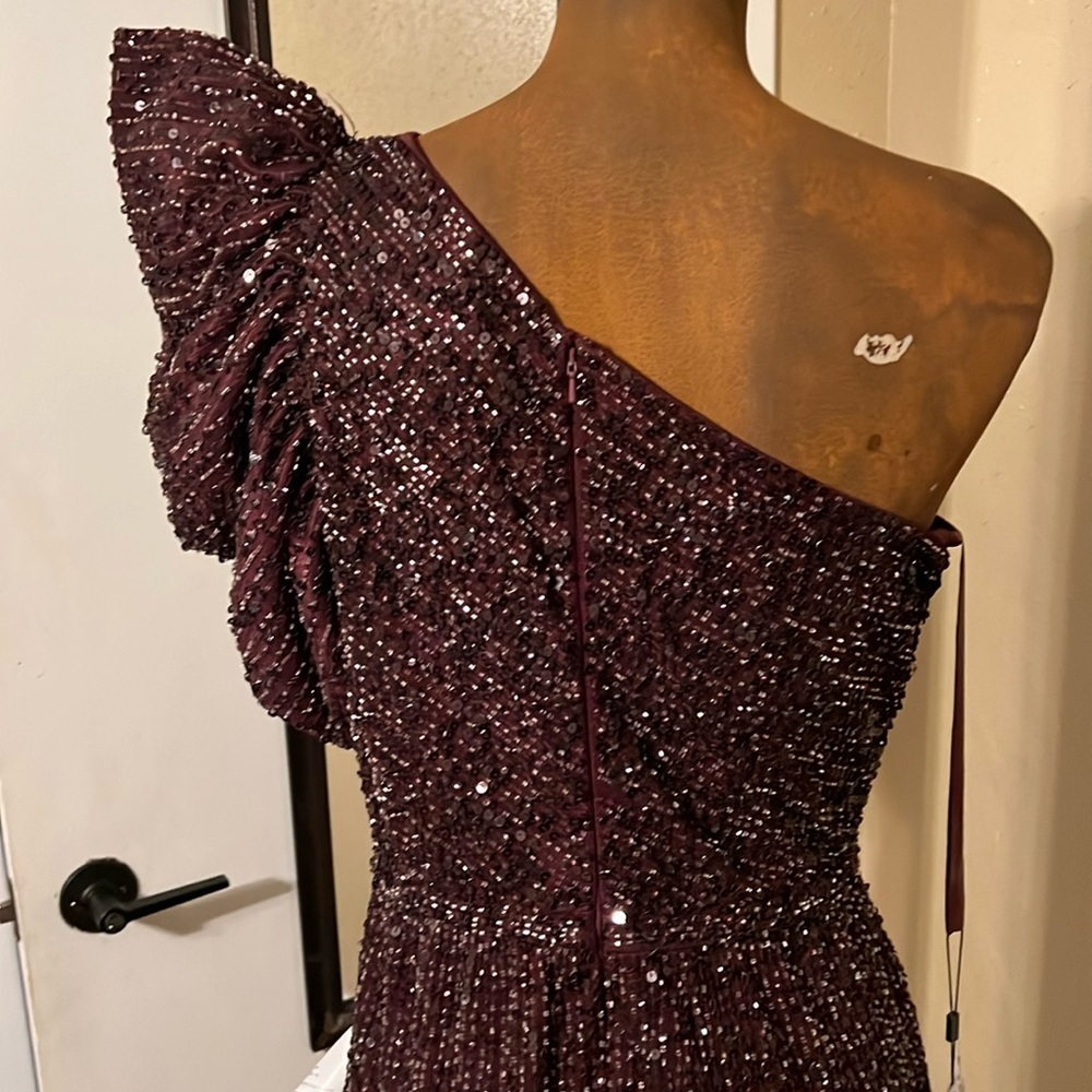 Brand new Mac Duggal dress in blackberry color.